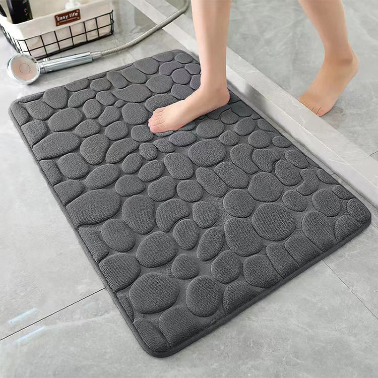 Alfombra de baño de piedra en relieve