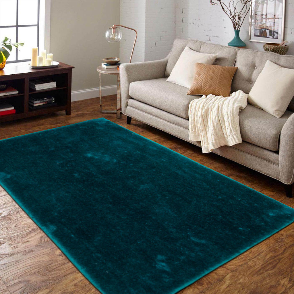 Alfombra de área sólida de cachemira brillante